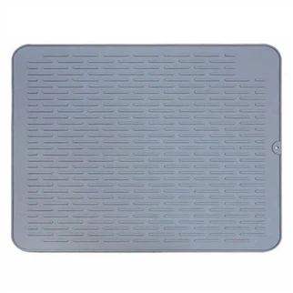 Tappetino per asciugare i piatti da cucina in silicone pieghevole rettangolare facile da pulire per il bancone della cucina